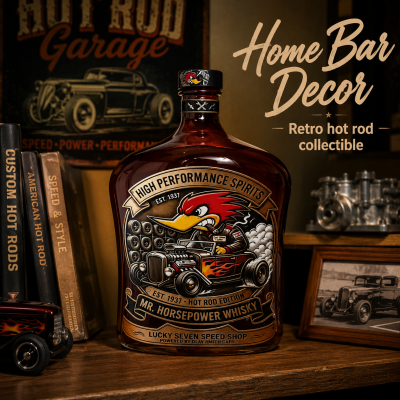 Vintage Collectible Glass - Vintage Hot Rod Mr Horsepower Woody