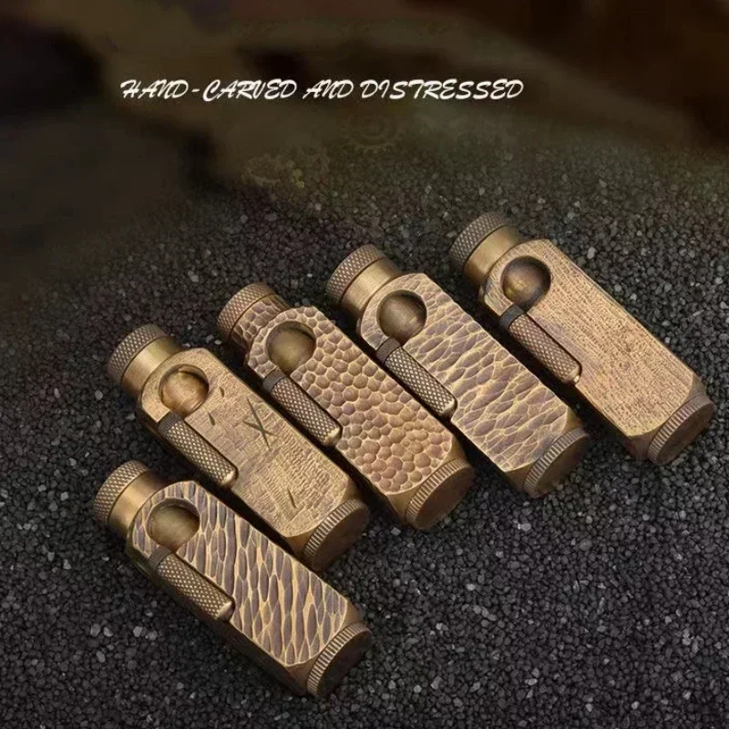 Vintage Collectible Lighters - Unusual Brass Handmade Carving Kerosene Lighter