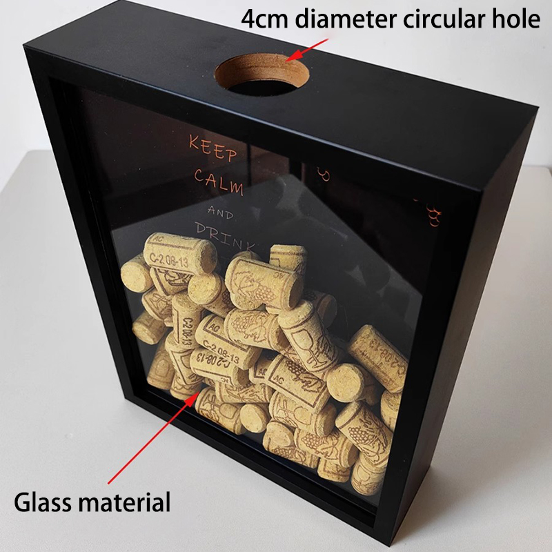Red Wine Cork Display Frame Wo - Vintage Collectible Glass reseña y precio
