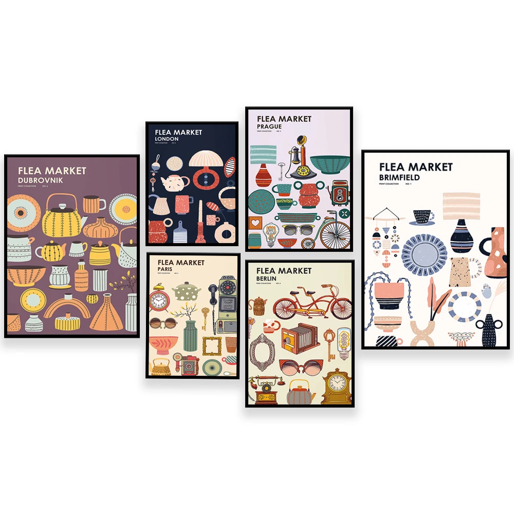 Flea Market Print Collection - - Vintage Collectible Market reseña y precio