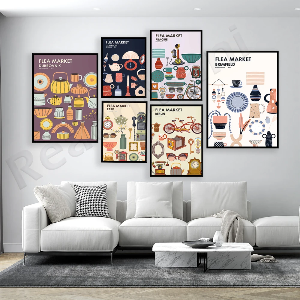 Flea Market Print Collection - - Vintage Collectible Market reseña y precio