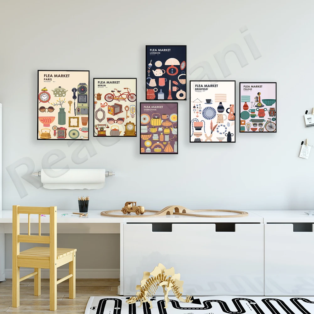 Flea Market Print Collection - - Vintage Collectible Market reseña y precio