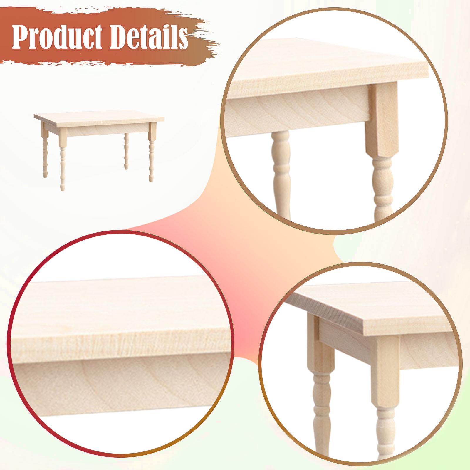 Miniature Wooden Table Dollhou - Vintage Collectible And Vintage Dolls reseña y precio