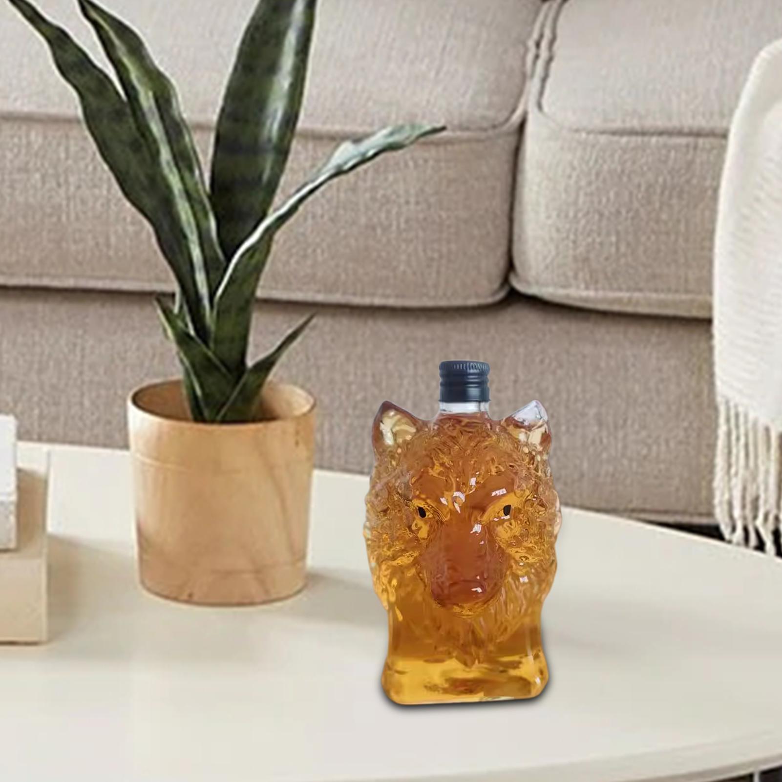 Whiskey Bottle Wolf Shape Wine - Vintage Collectible Glass reseña y precio