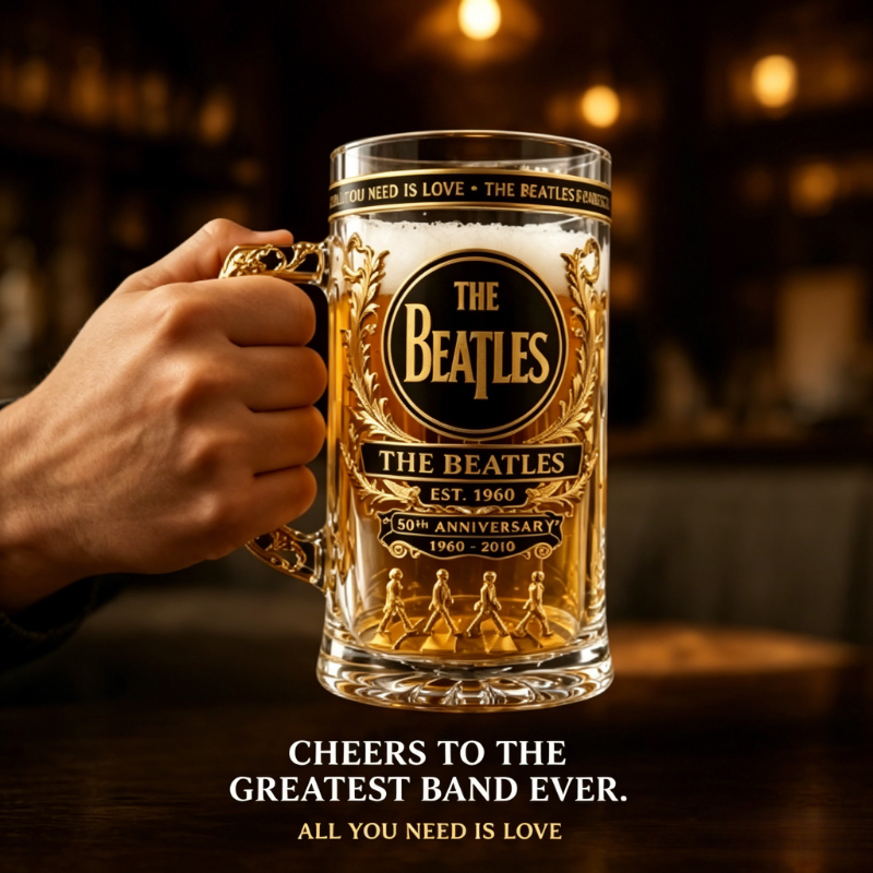 The  Beatles 66th Anniversary  - Vintage Collectible Glass reseña y precio