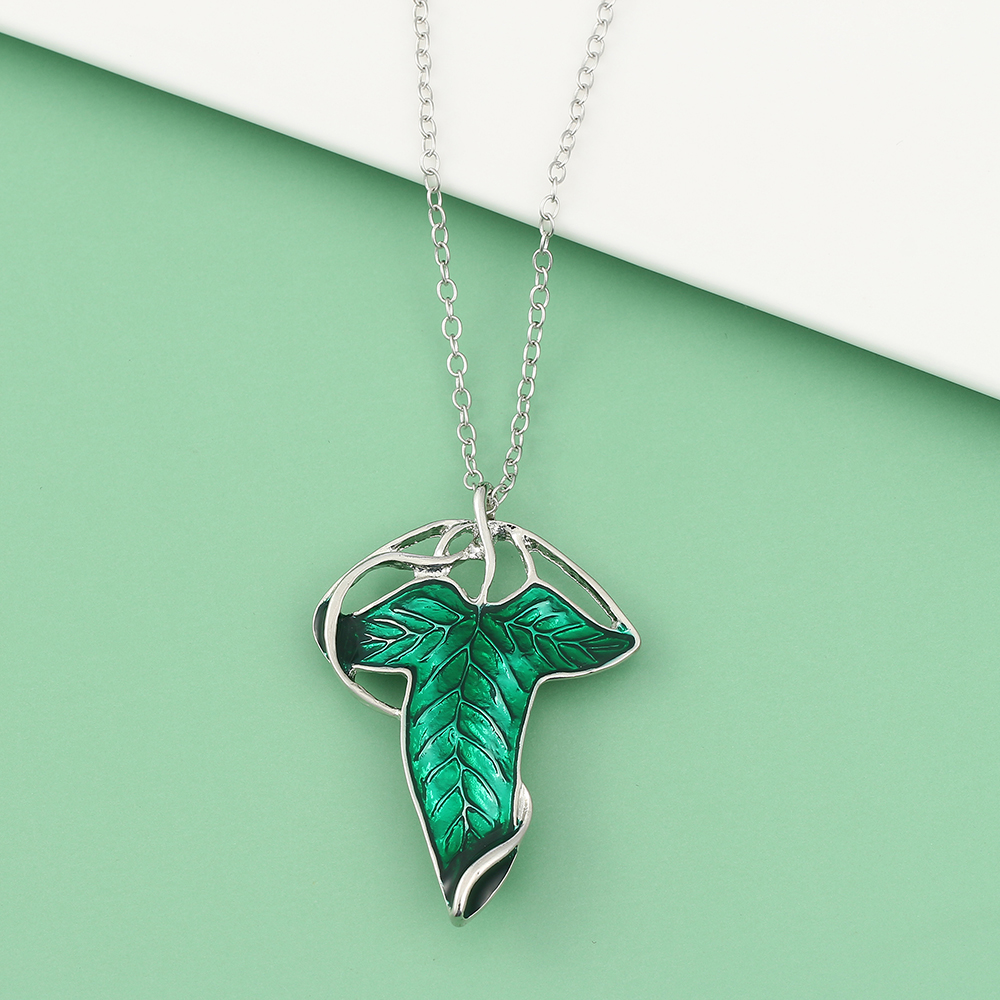 Vintage Green Leaf Pendant Nec - Vintage Necklace reseña y precio