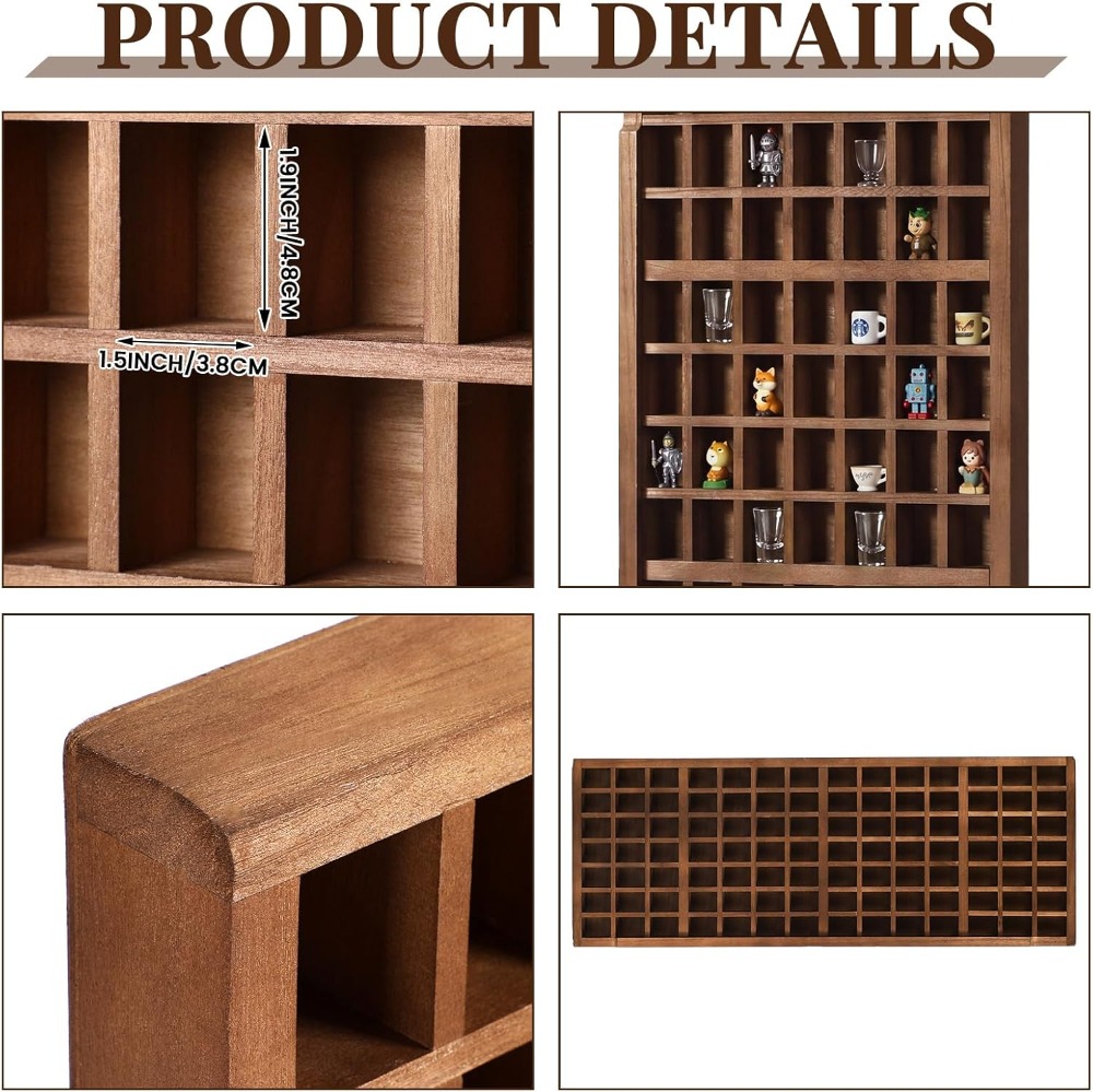 98 Slots Rustic Wood Shot Glas - Vintage Collectible Glass reseña y precio