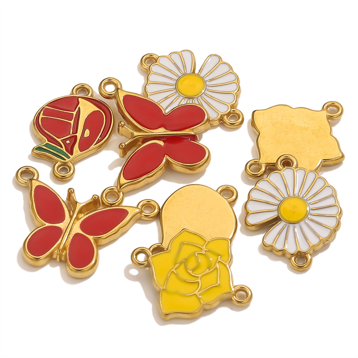 4pcs Stainless Steel Enamel Vi - Vintage Necklace reseña y precio