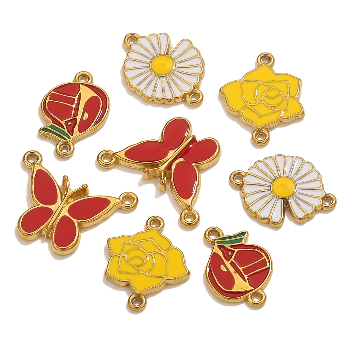 4pcs Stainless Steel Enamel Vi - Vintage Necklace reseña y precio