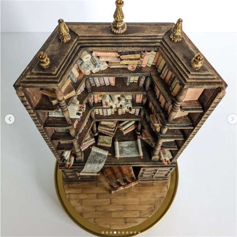 Miniature Bookcase Bookshelf D - Vintage Collectible Glass reseña y precio