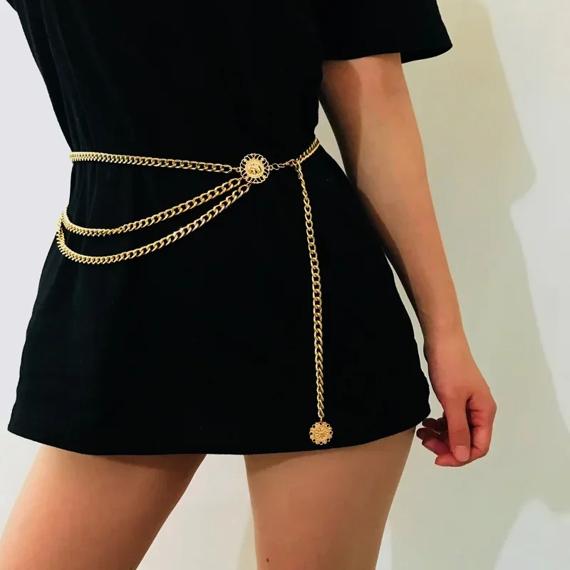 2025 Punk Hip Hop Waist Chain  - Vintage Collectible Coins reseña y precio